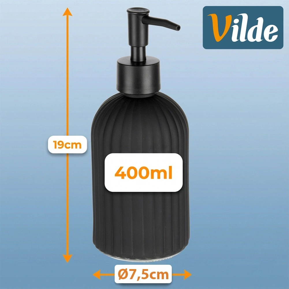 Skysto muilo dozatorius 400 ml stiklinis juodas 3