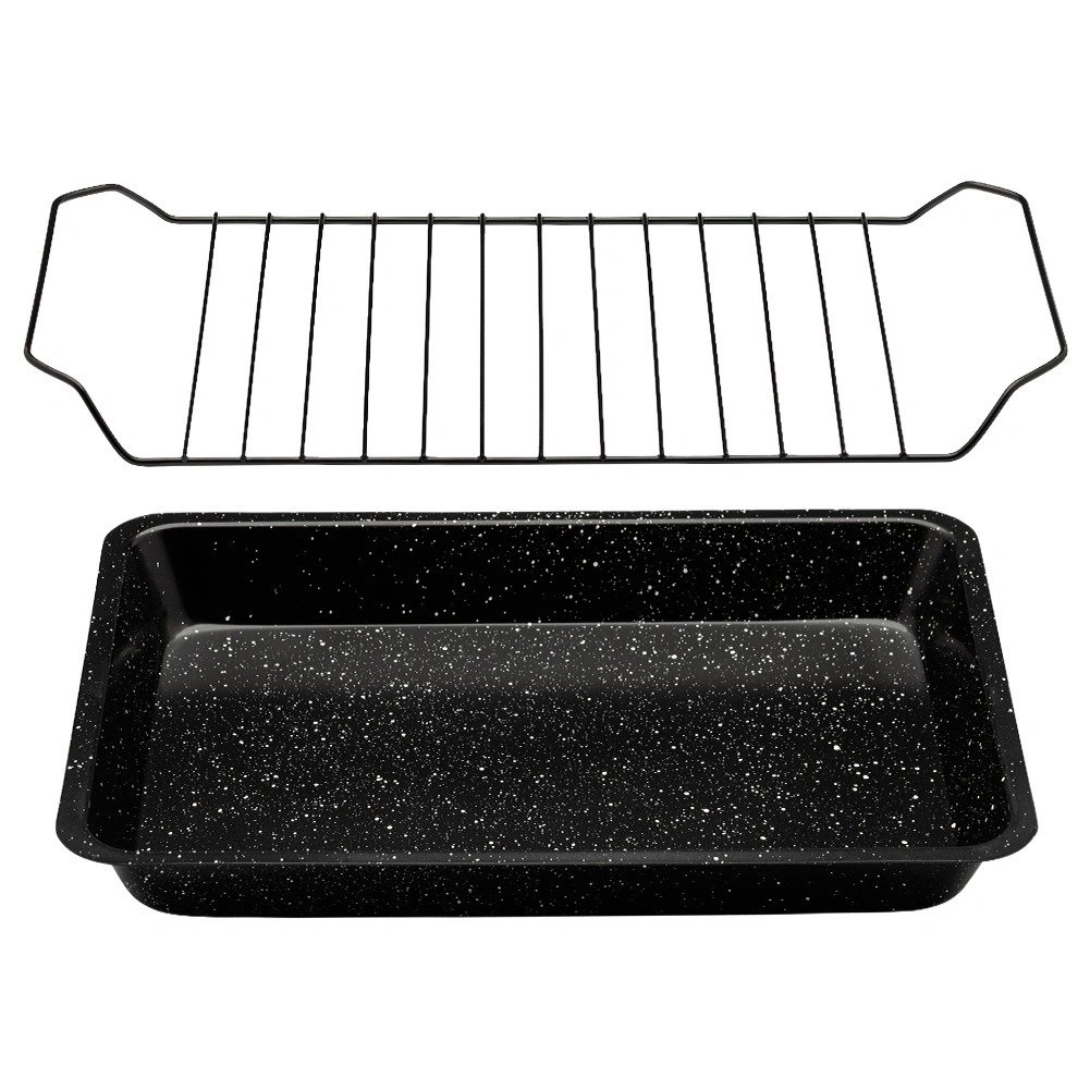Kepimo skarda su išimamomis grotelėmis ir nepridegančia danga, juoda, 31,5 x 21,5 x 3,5 cm 2