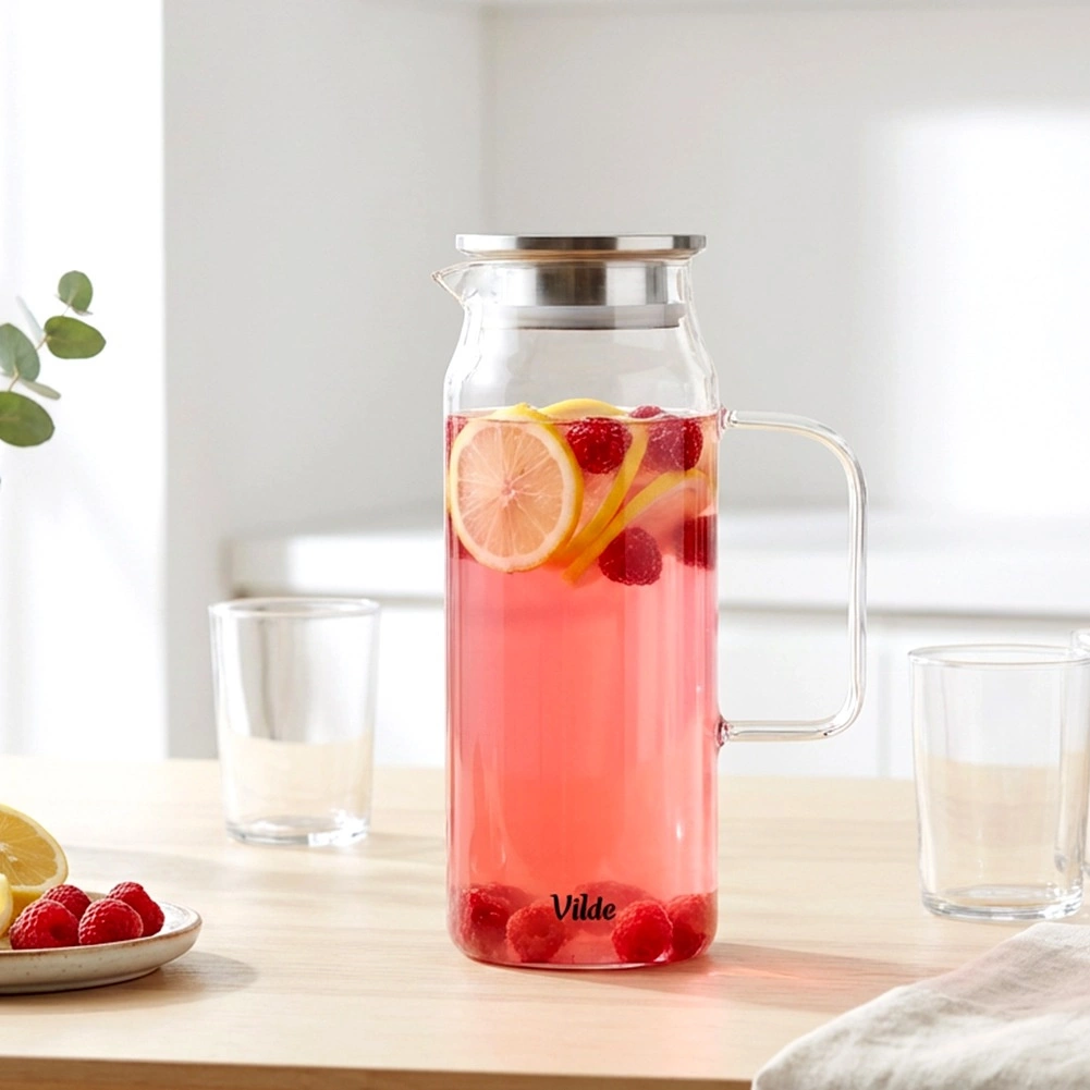 Stiklinis ąsotis su dangčiu 1,5 l