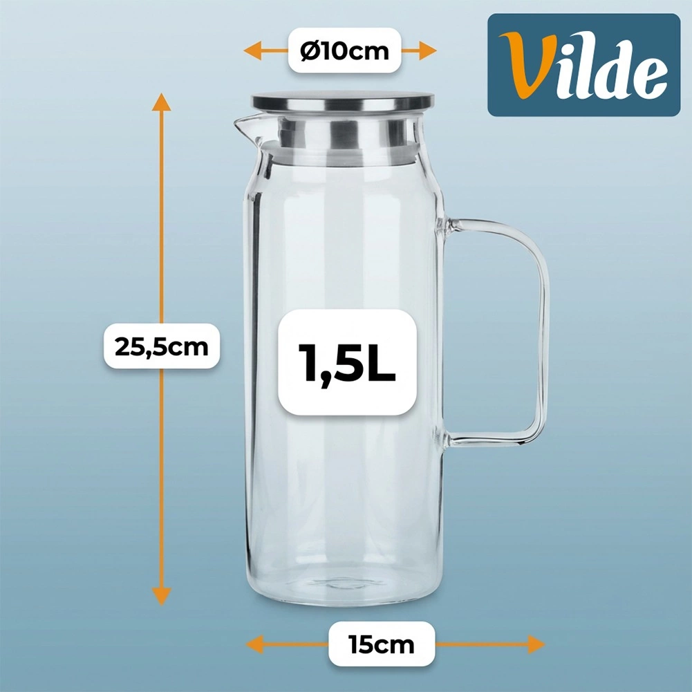 Stiklinis ąsotis su dangčiu 1,5 l 3