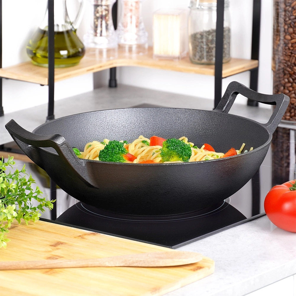 Ketaus wok keptuvė vilde cast line 32 cm, juoda