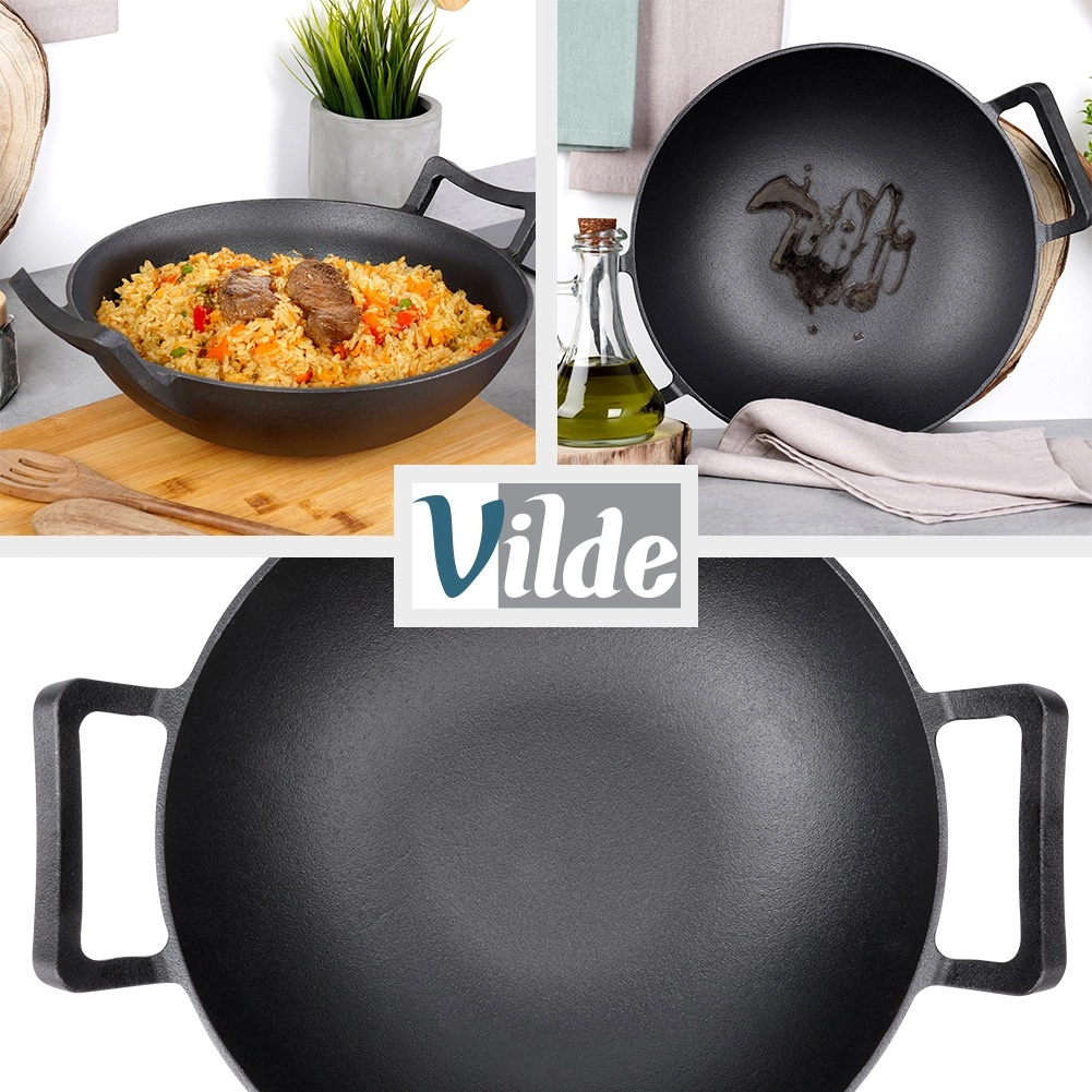 Ketaus wok keptuvė vilde cast line 32 cm, juoda