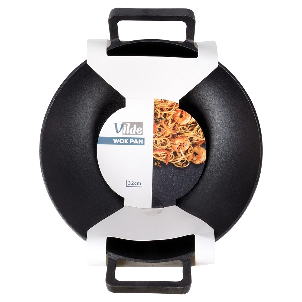 Ketaus wok keptuvė vilde cast line 32 cm, juoda