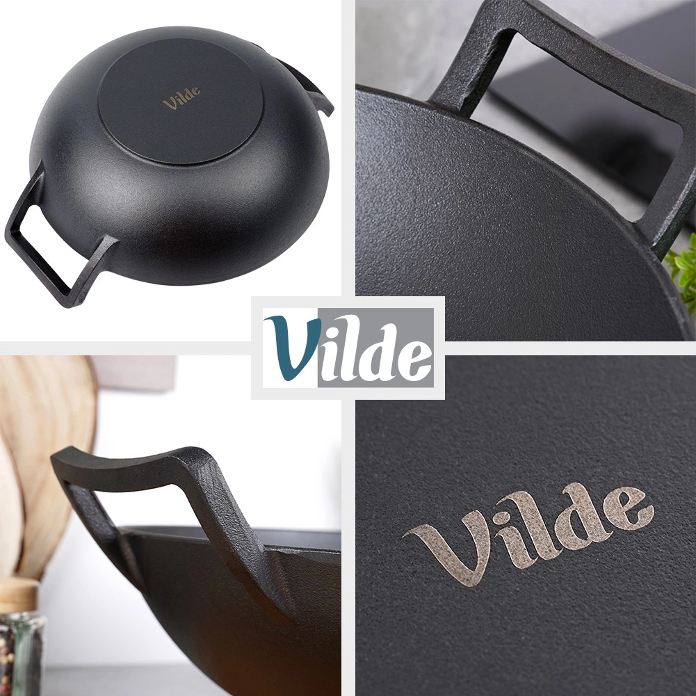 Ketaus wok keptuvė vilde cast line 32 cm, juoda