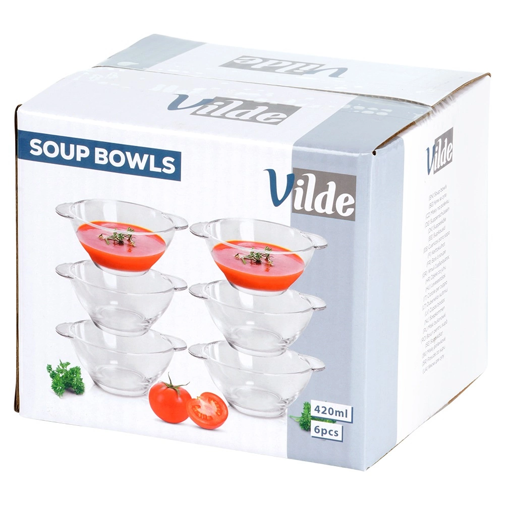 Stiklinės lėkštės vilde 420 ml, 6 vnt.