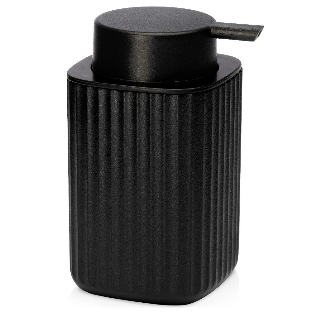 Skysto muilo dozatorius 300 ml, juodas, 7,5 × 7,5 × 13 cm
