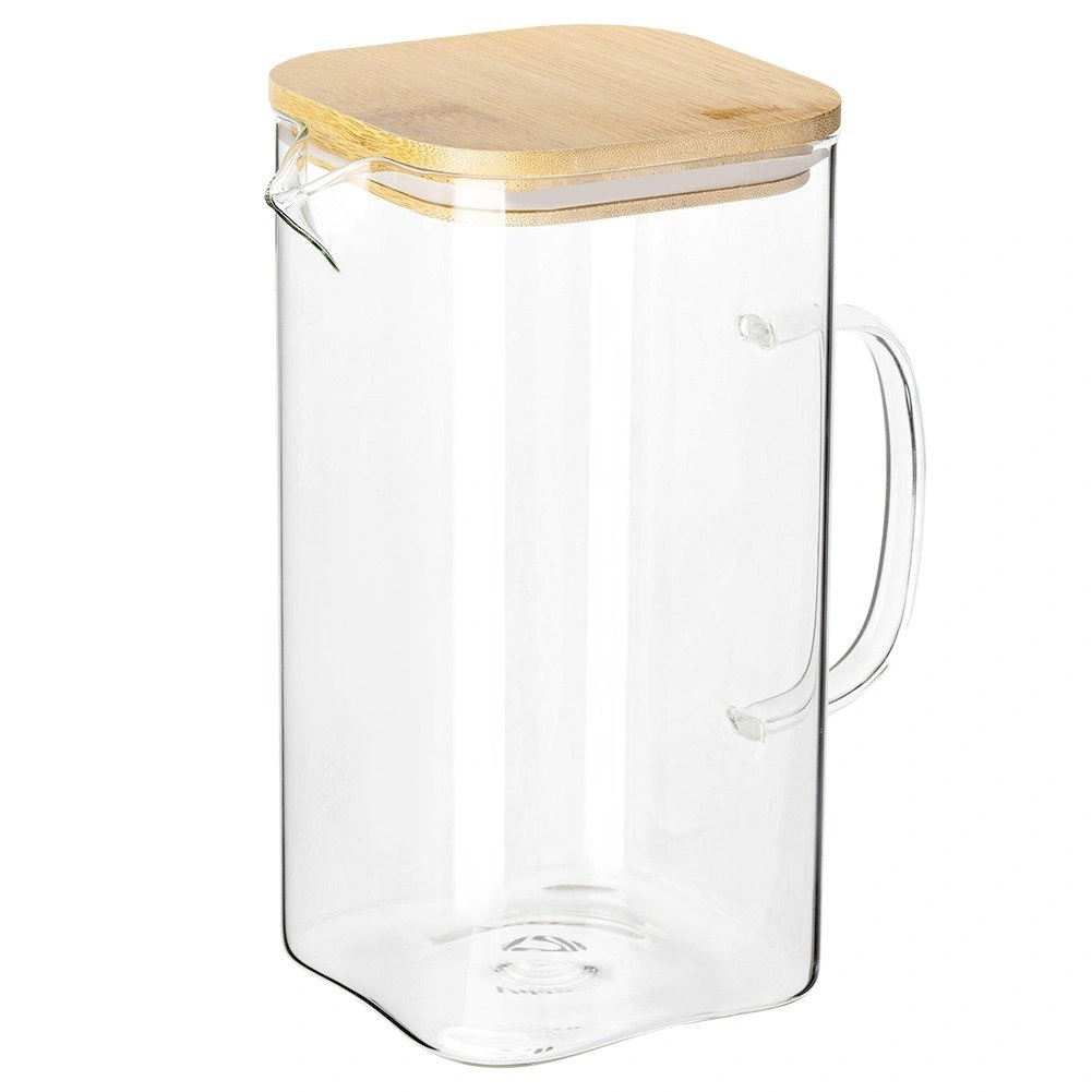 Stiklinis ąsotis su bambukiniu dangčiu, 2,5 l, 19 × 12 × 23,5 cm 2