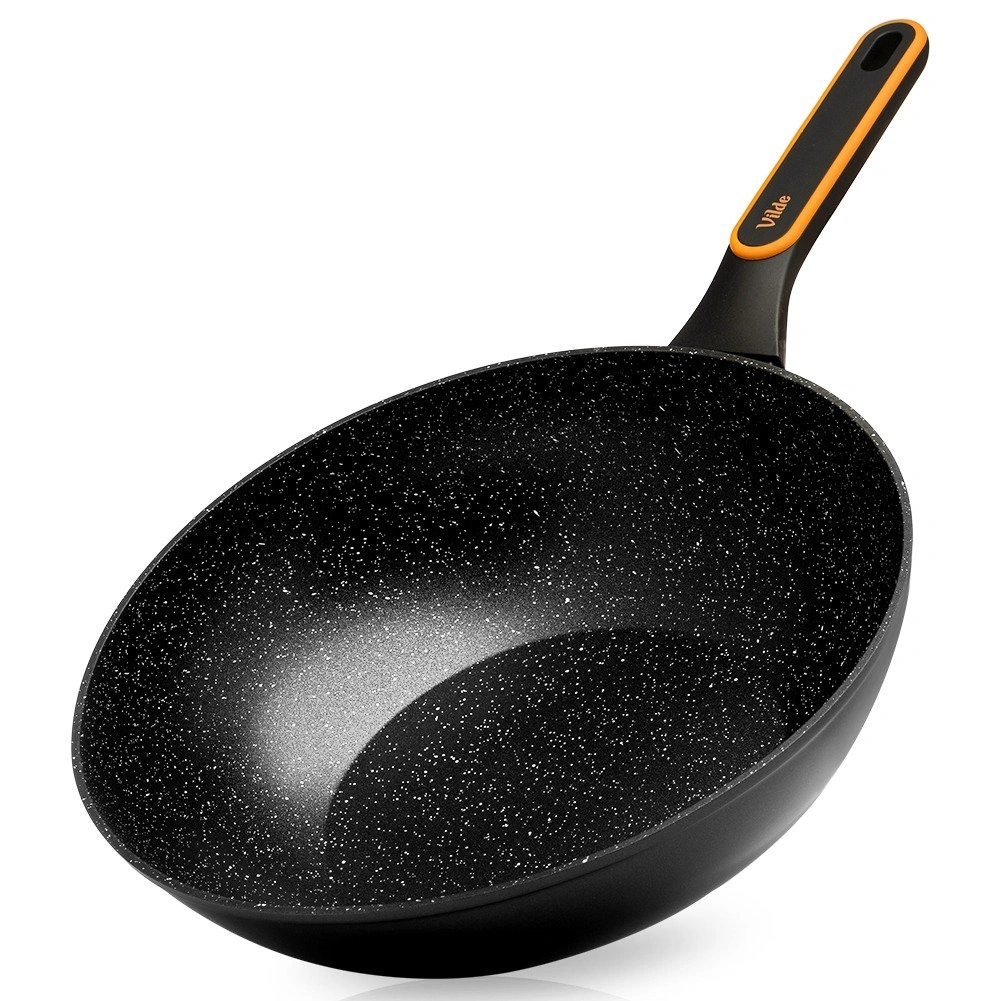 Wok keptuvė su granitine danga, juoda, Ø 32 cm