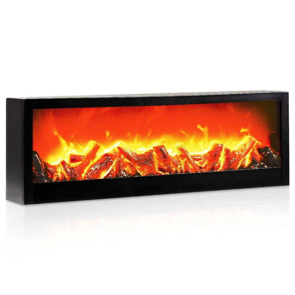 Dekoratyvinis LED židinys, juodas, 60 × 10 × 20 cm