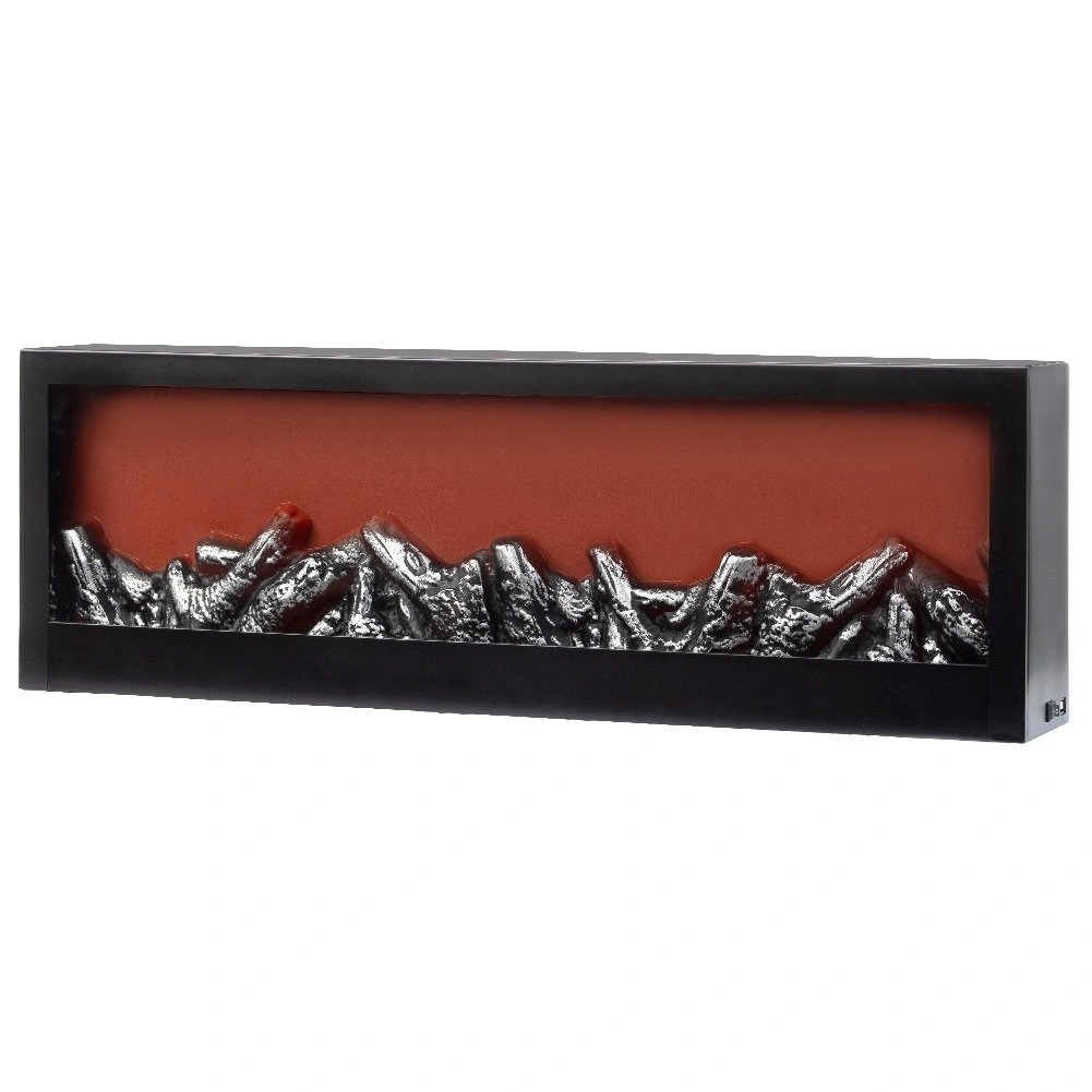 Dekoratyvinis LED židinys, juodas, 60 × 10 × 20 cm 2