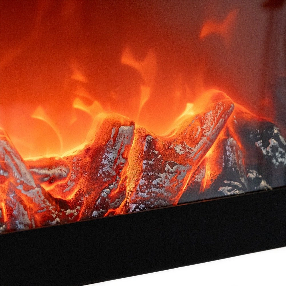 Dekoratyvinis LED židinys, juodas, 60 × 10 × 20 cm 3