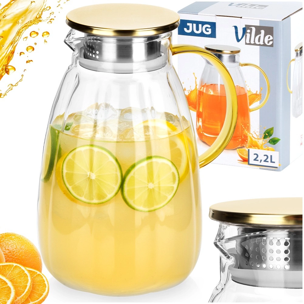 Stiklinis vilde ąsotis su dangteliu 2,2 l