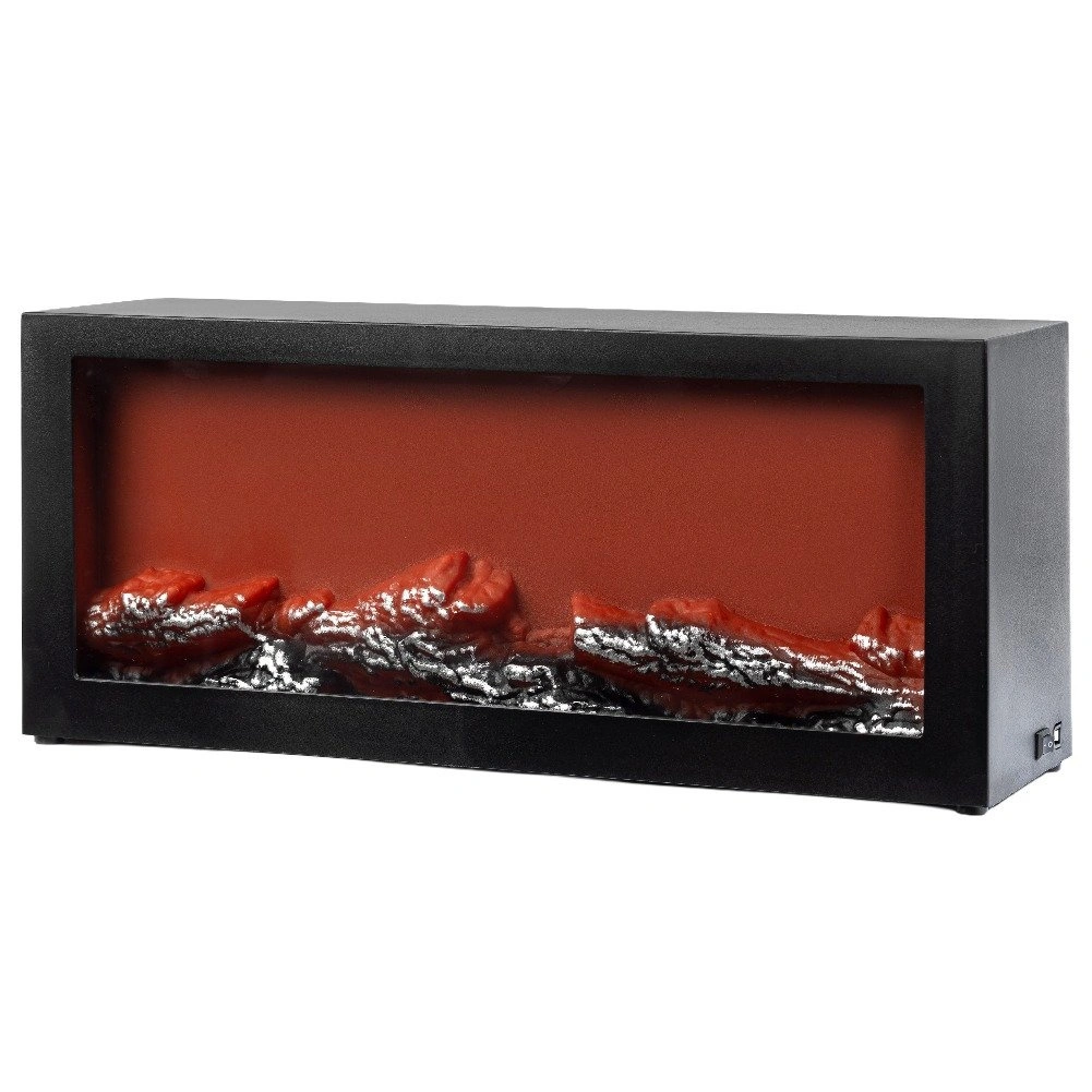 Dekoratyvinis LED židinys, juodas, 39,5 × 12 × 17,5 cm 2