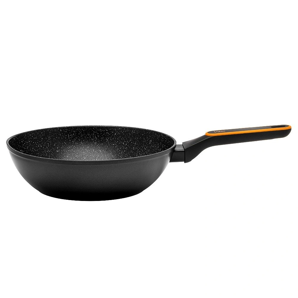 Wok keptuvė granitine danga, juoda, 28 cm 2
