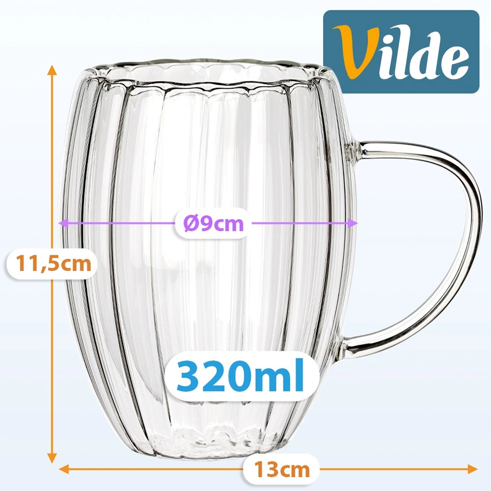 Termo stiklinės, 320 ml, skaidrios, 13 x 9 x 11,5 cm, 2 vnt. 3