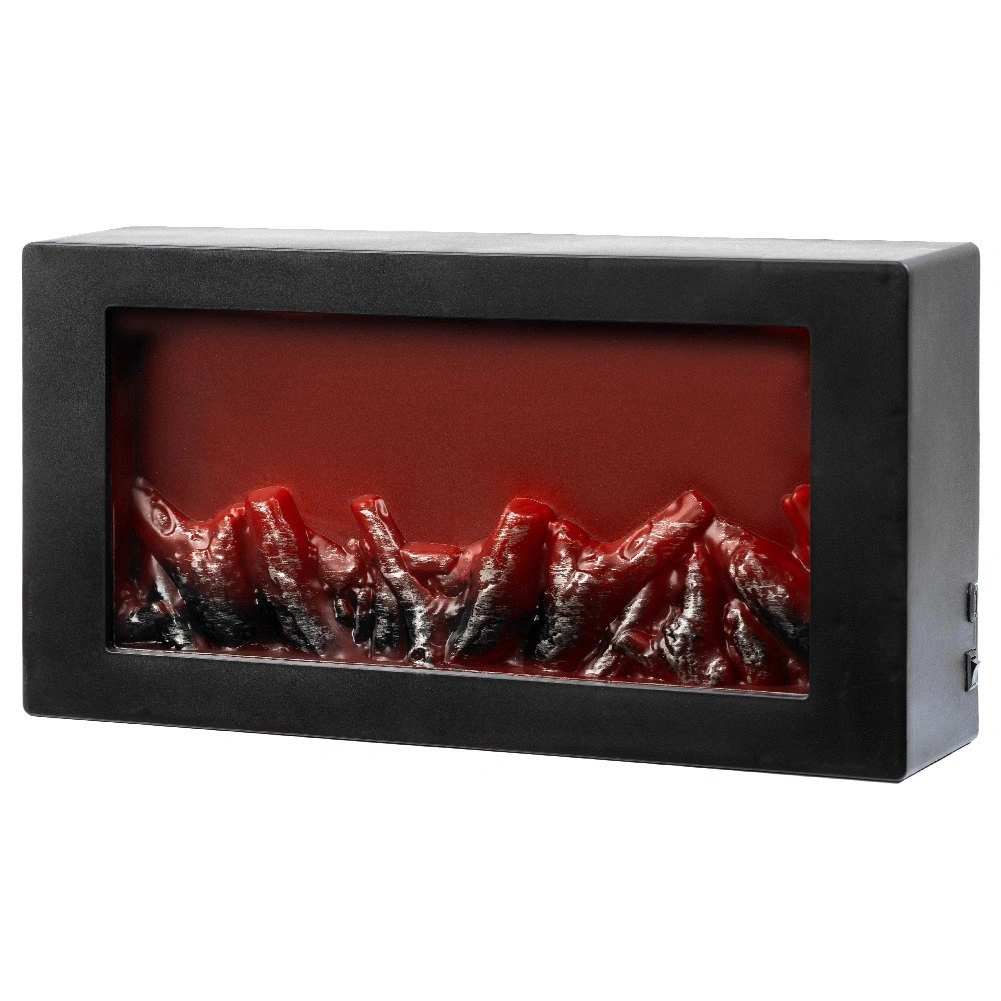 Dekoratyvinis LED židinys, juodas, 38 × 10 × 19,5 cm 2