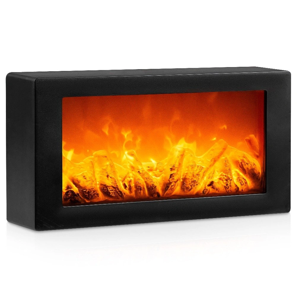 Dekoratyvinis LED židinys, juodas, 38 × 10 × 19,5 cm