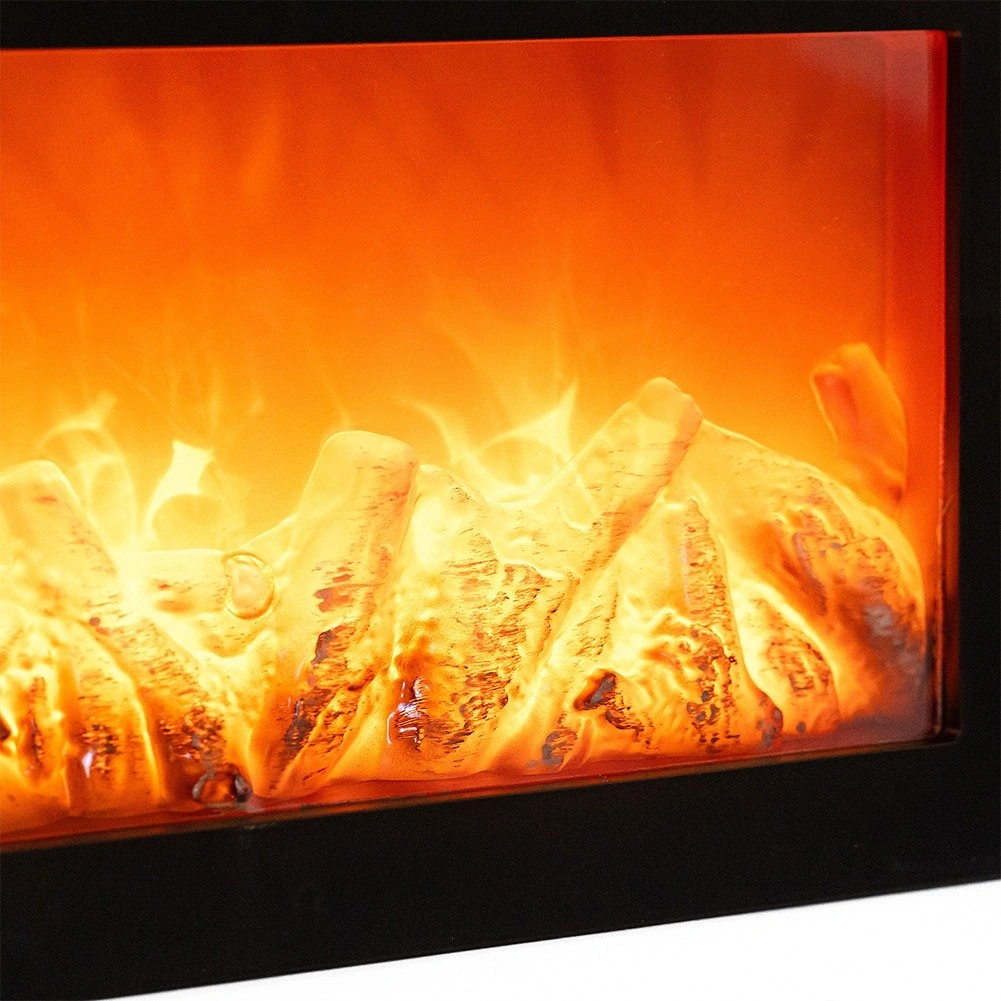 Dekoratyvinis LED židinys, juodas, 38 × 10 × 19,5 cm 3