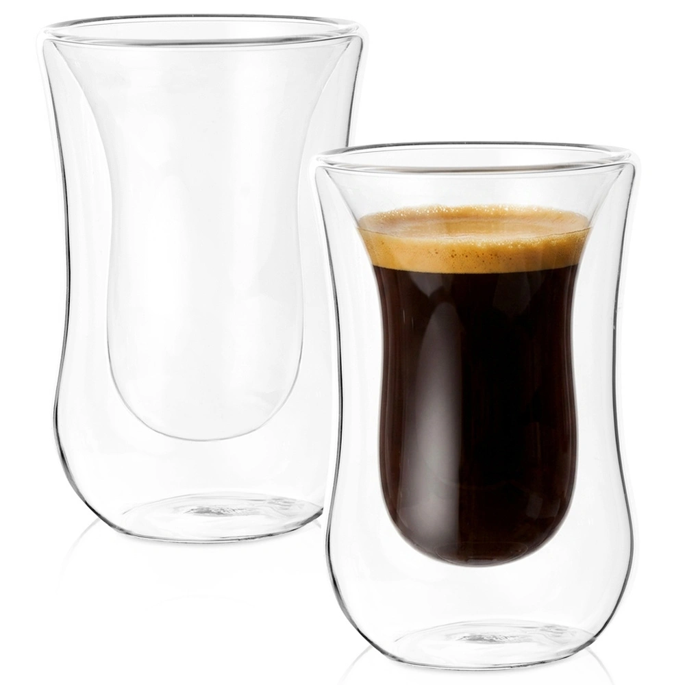 Termo stiklinės su dviguba sienele, 60 ml, skaidrios, 6 × 6 × 9 cm, 2 vnt.