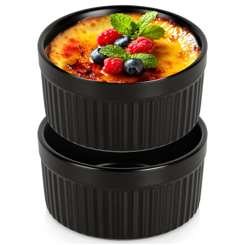 Kepimo indeliai porcelianiniai juodi 260 ml 2 vnt.