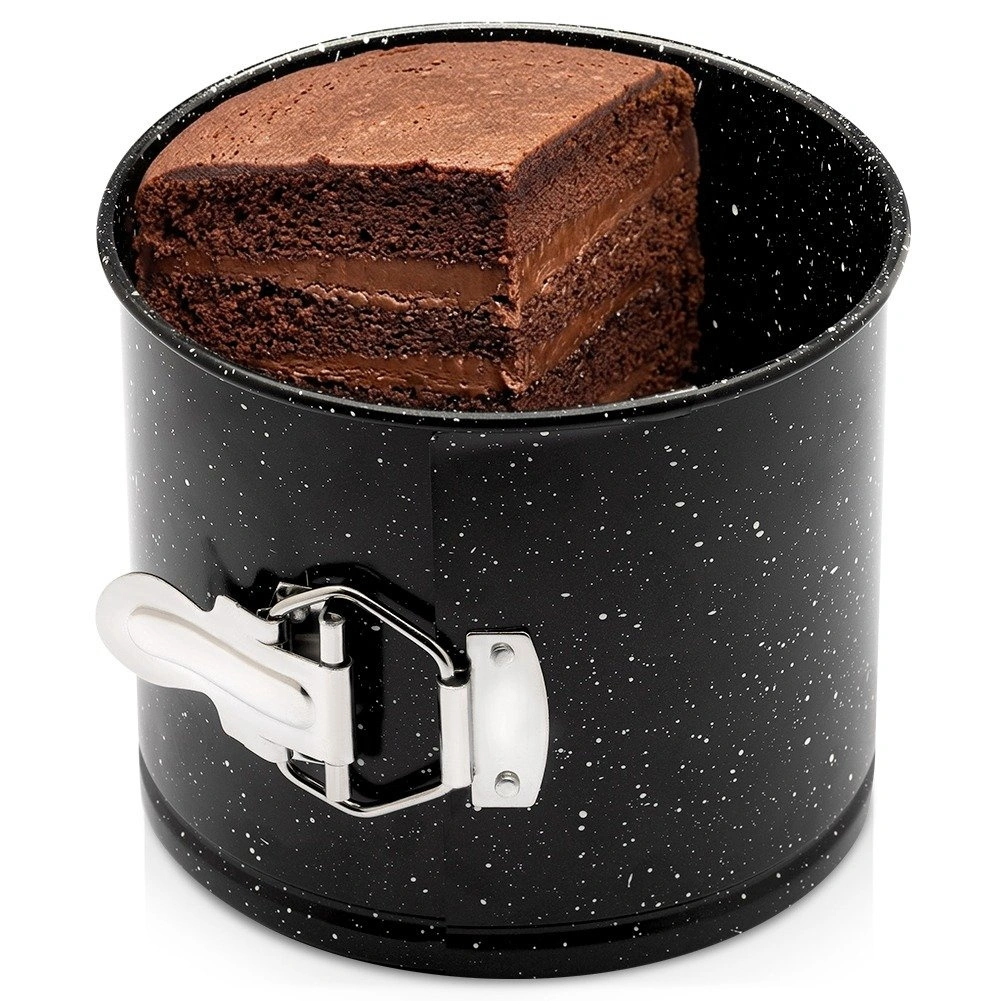 Atsegama kepimo forma su granitine danga ir aukštais kraštais, juoda, 14 × 14 × 12 cm