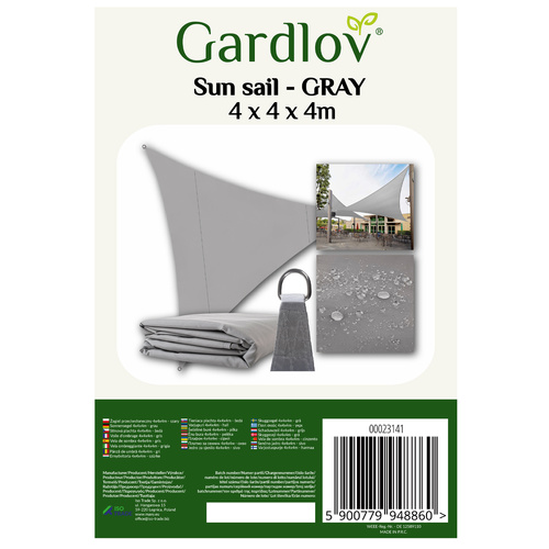 Šešėlinė burė gardlov 4x4x4 m, pilka