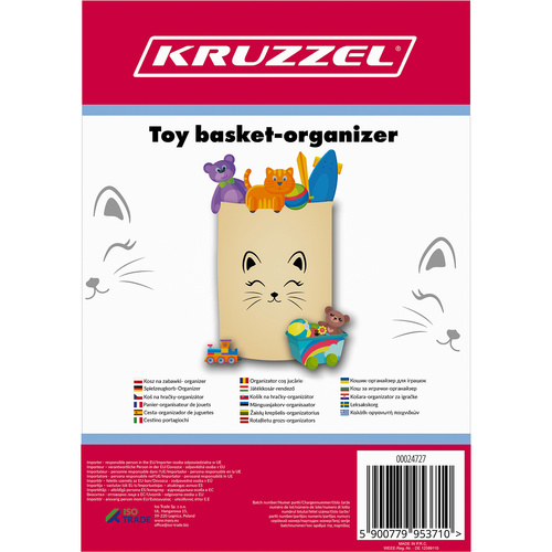 Žaislų krepšelis - organizatorius 35l kruzzel 24727