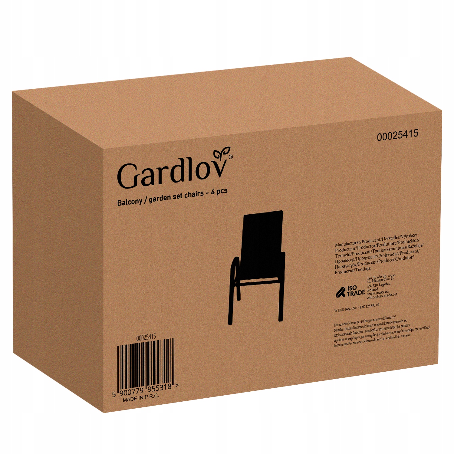 Sodo kėdžių komplektas - 4 vnt. gardlovas 25415
