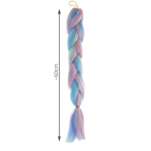 Sintetiniai plaukai ombre violetinė-mėlyna, 60 cm