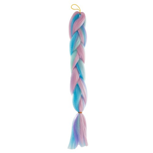 Sintetiniai plaukai ombre violetinė-mėlyna, 60 cm
