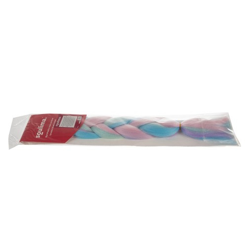Sintetiniai plaukai ombre violetinė-mėlyna, 60 cm