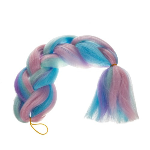 Sintetiniai plaukai ombre violetinė-mėlyna, 60 cm