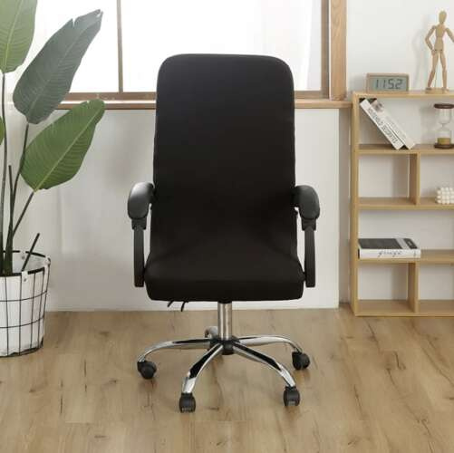 Universalus biuro kėdės užvalkalas iso trade, juodas, 80 cm
