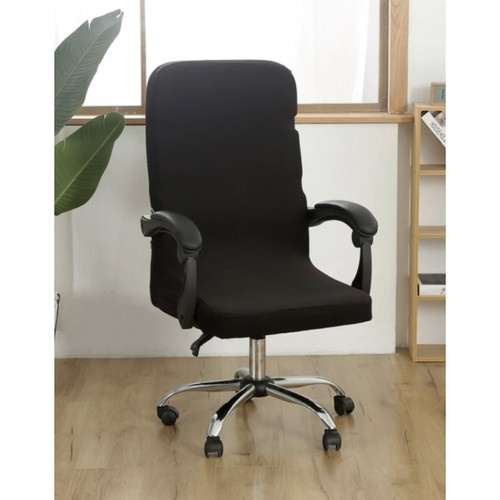 Universalus biuro kėdės užvalkalas iso trade, juodas, 80 cm