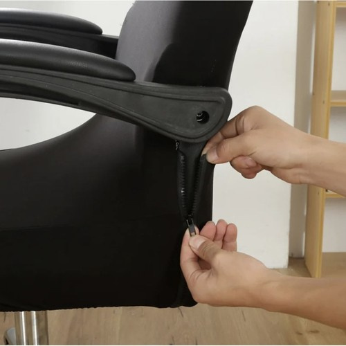 Universalus biuro kėdės užvalkalas iso trade, juodas, 80 cm