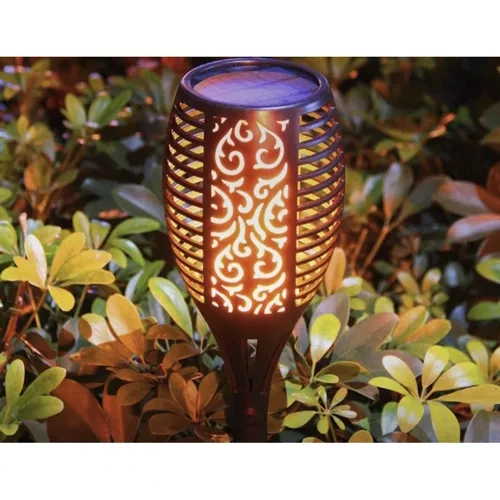 Saulės sodo žibintas su liepsnos efektu, led, 51x7 cm