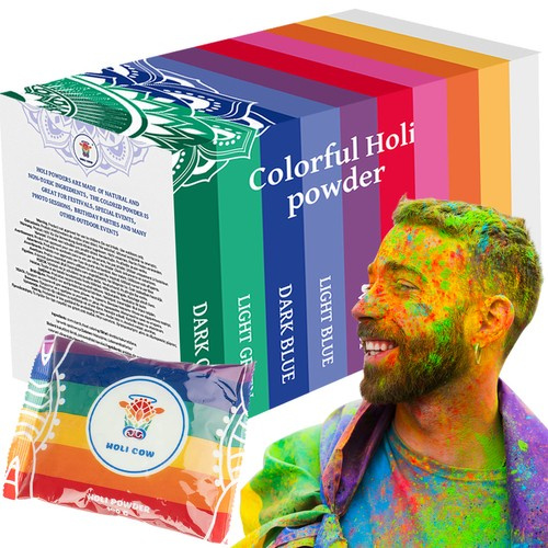 Spalvoti holi pudra - rinkinys 10x100g