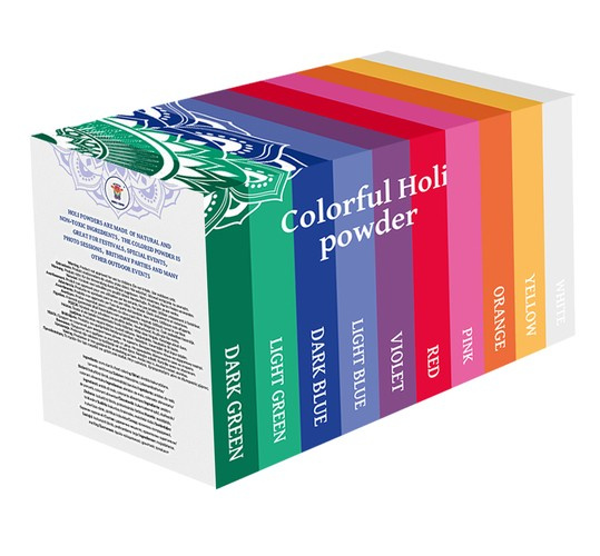 Spalvoti holi pudra - rinkinys 10x100g