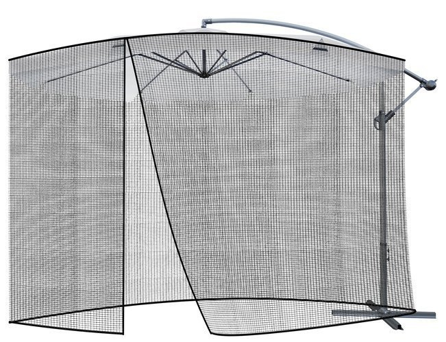 Sodo skėtinis tinklelis nuo uodų 3,5m - juodas
