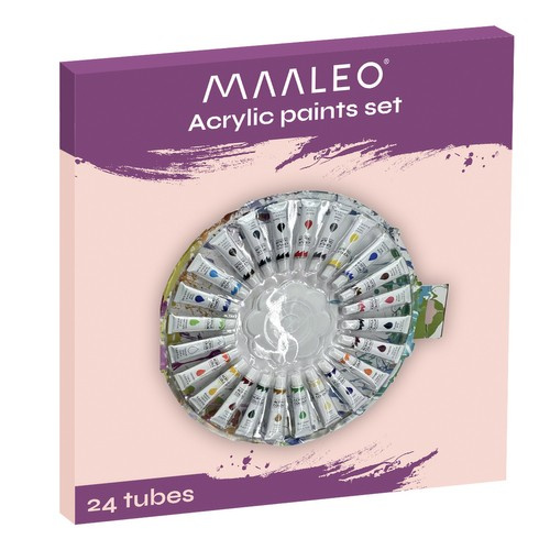 Akriliniai dažai Maaleo 24725, 24 x 12 ml