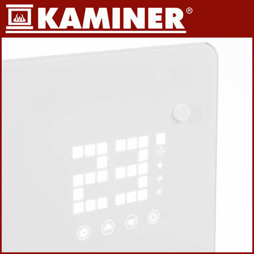 Elektrinis stiklinis radiatorius kaminer zelva 2500w