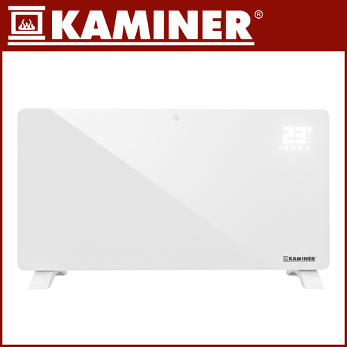 Elektrinis stiklinis radiatorius kaminer zelva 2500w 3