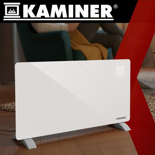 Elektrinis stiklinis radiatorius kaminer zelva 2500w