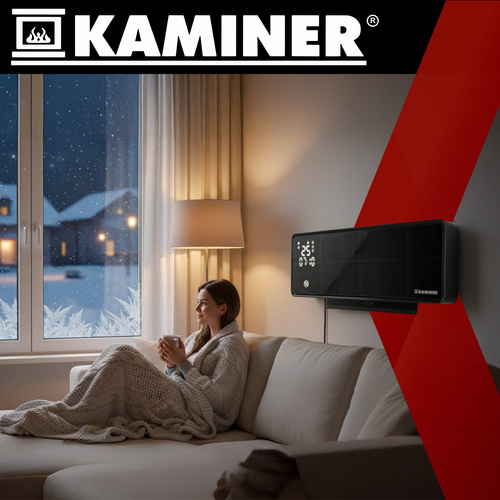 Oro šildytuvas kaminer zelvion 2000w su wifi valdymu ir nuotoliniu pultu