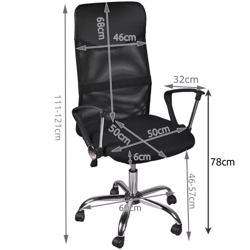 Biuro kėdė Malatec Mesh, juoda