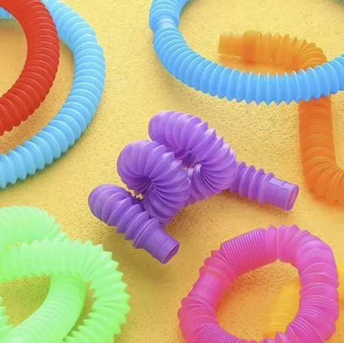 Sensoriniai žaisliniai vamzdeliai, 10 vnt