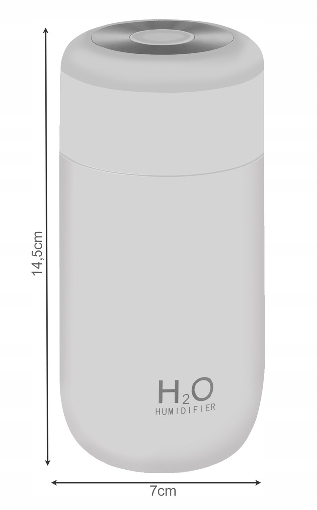 Mini USB drėkintuvas ultragarsinis 300 ml aromaterapija 16367