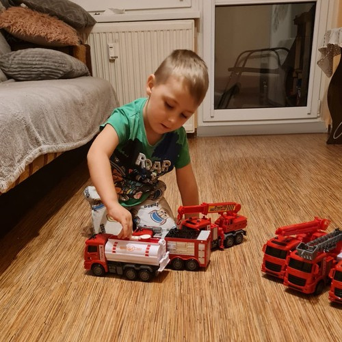 Žaislinis ugniagesių automobilių rinkinys 6in1 vaikams kruzzel 24631