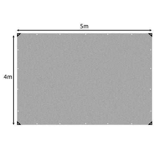 Brezentas gardlov 4x5 m hdpe, 120 g/m2, sidabrinis 2