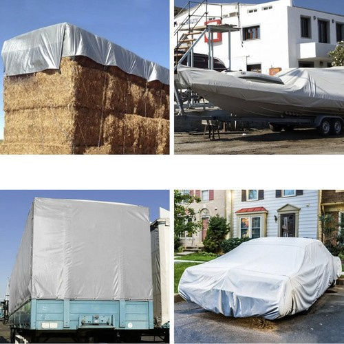 Brezentas gardlov 4x5 m hdpe, 120 g/m2, sidabrinis